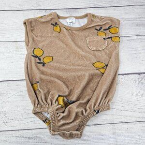 Grayson Collective Girls Lemons Terry Cloth bodysuit size  6-9‎ months